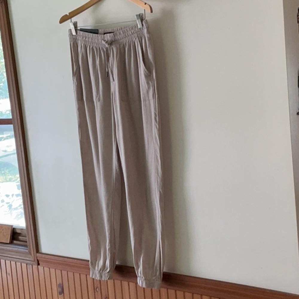 Women’s NWT Silver Jeans Co Ashley Jogger Linen Blend Pants Relaxed Fit Size S